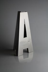 Brain Industries' trophy for winning the 2021 Hunter Manufacturer of the Year Award 